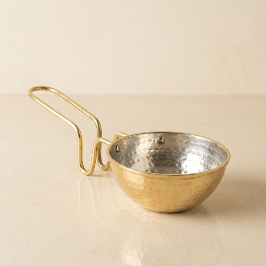 Brass Tadka Pan with Traditional Kalai