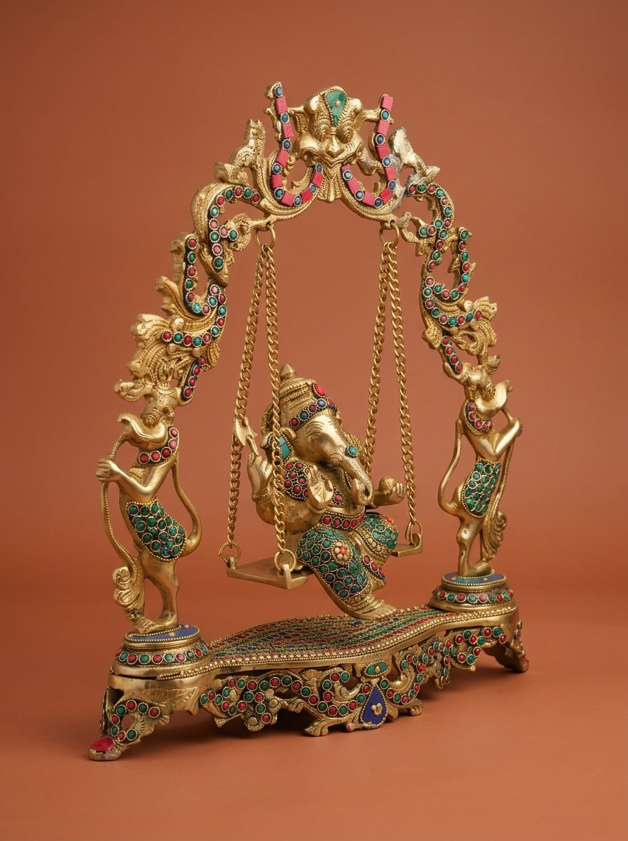 Handcrafted Brass Ganesha on Jhula Swing