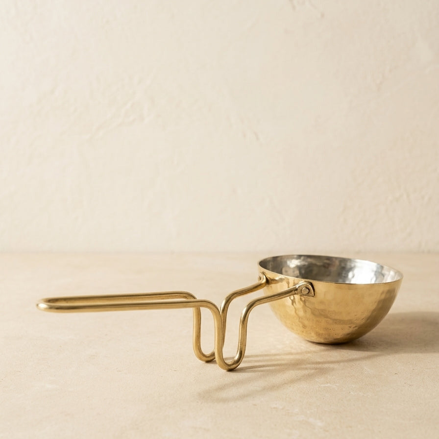 Brass Tadka Pan with Traditional Kalai