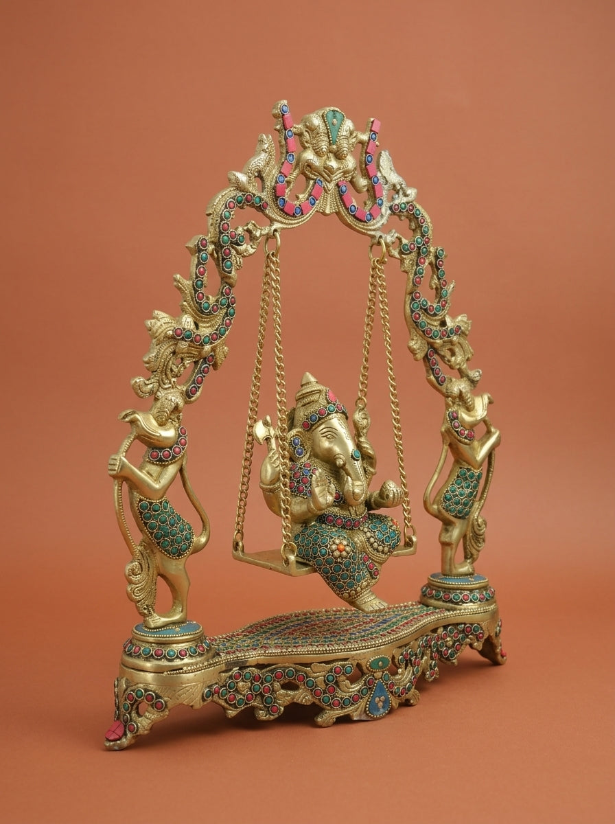 Handcrafted Brass Ganesha on Jhula Swing