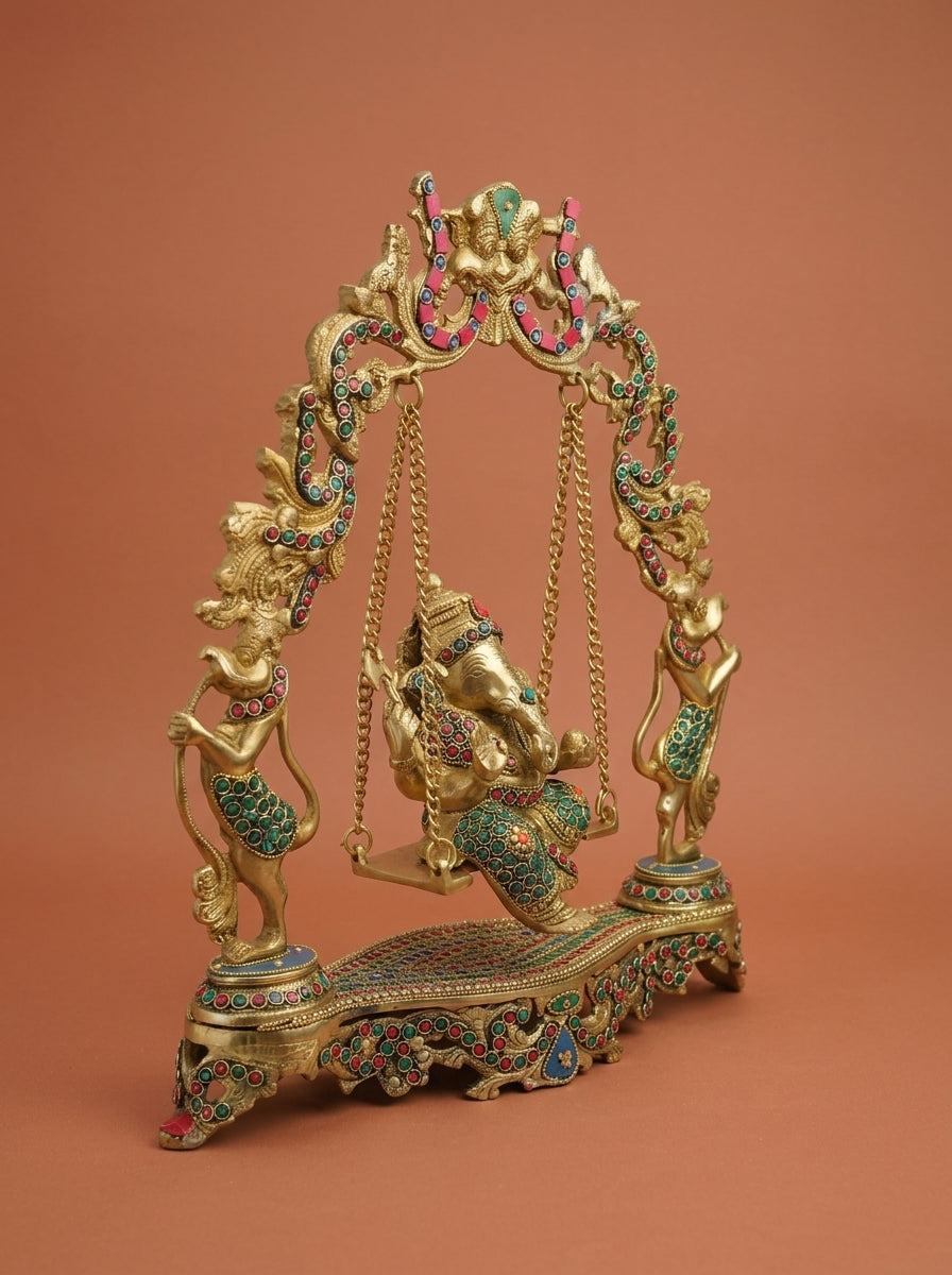 Handcrafted Brass Ganesha on Jhula Swing