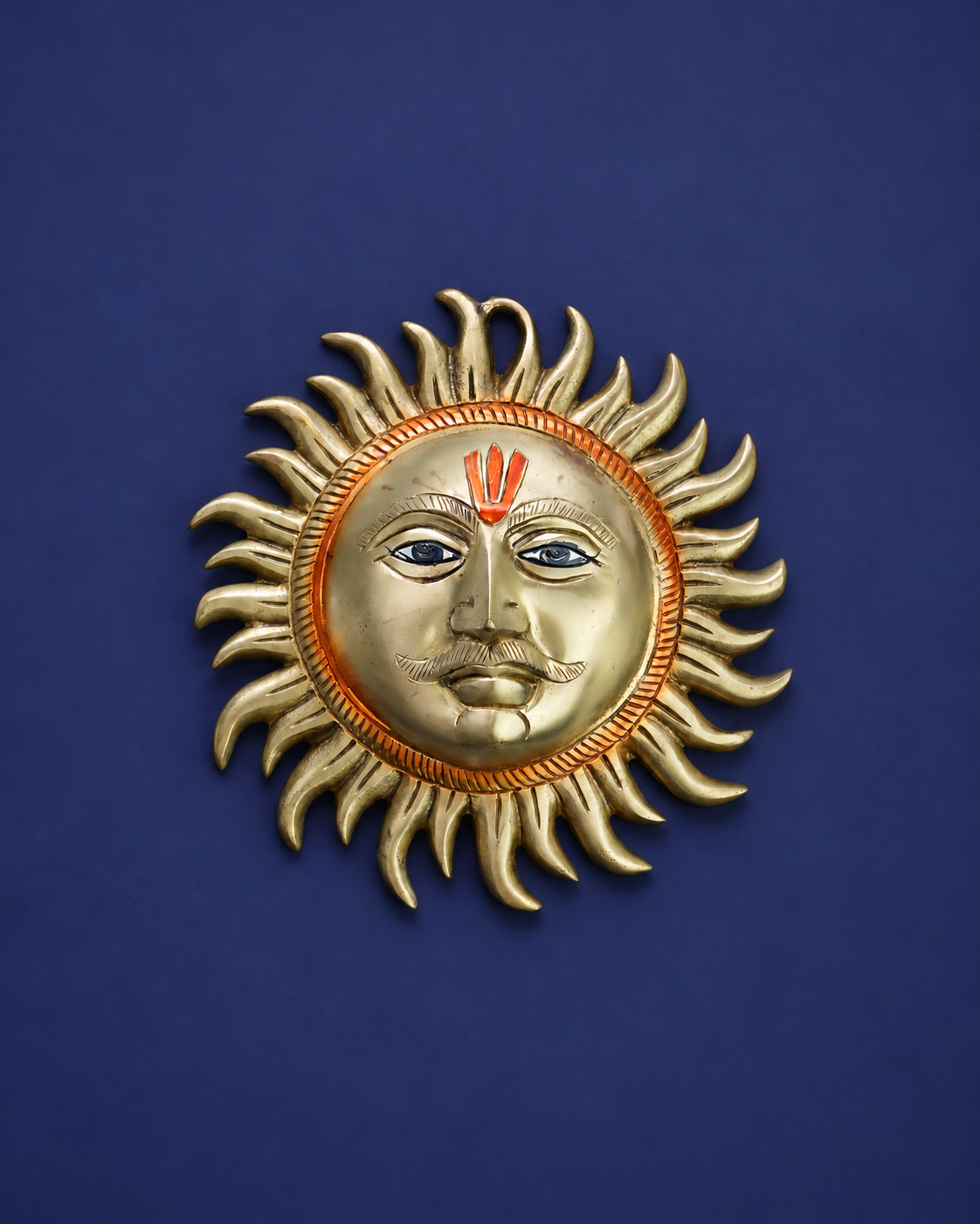 Brass Surya Narayan Face Wall Hanging — Wider hero
