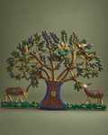 Brass Meenakari Kalpavriksha Tree Wall Hanging — Three-quarter hero
