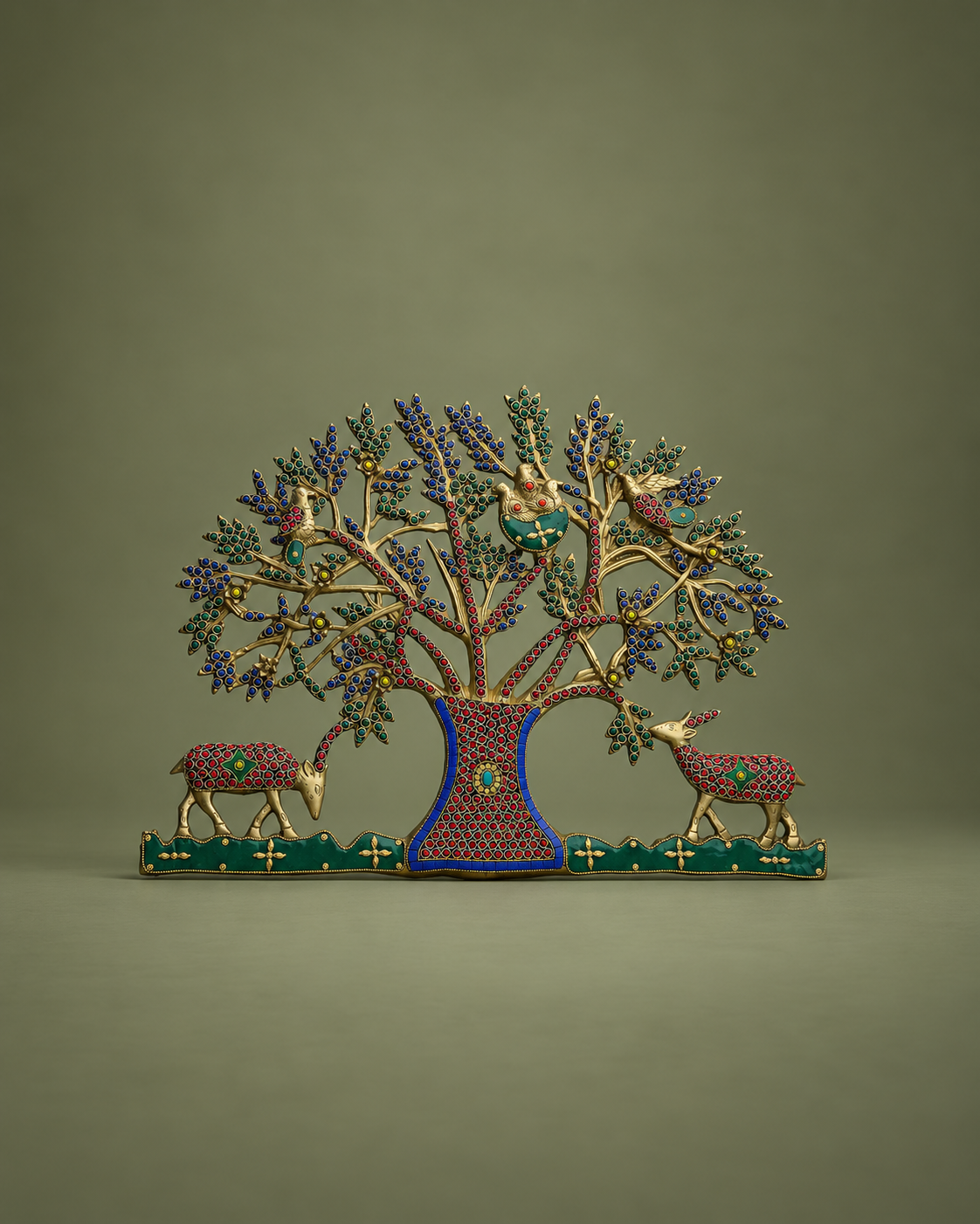 Brass Meenakari Kalpavriksha Tree Wall Hanging — Wider hero
