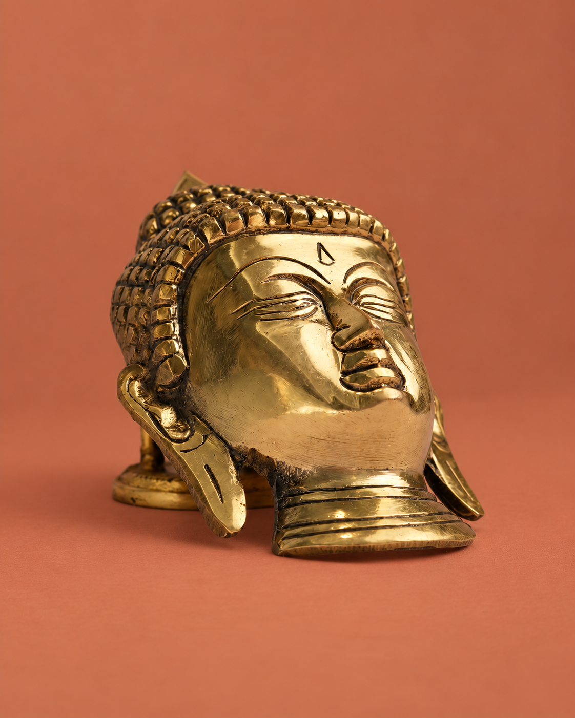 Brass Buddha Face Wall Hanging — Alternate view