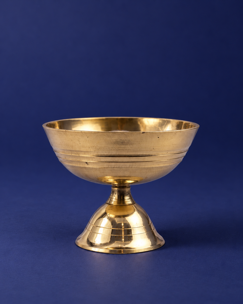 Brass Akhand Jyoti Diya — Front view