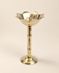 Brass Kamal Akhand Diya with Stand — Three-quarter hero