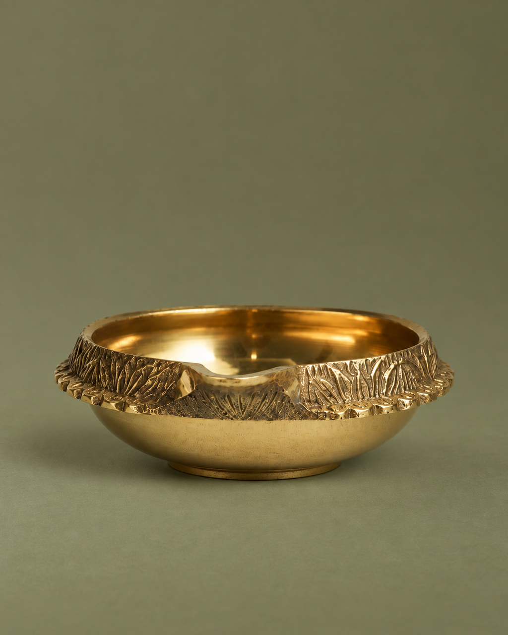 Brass Kuber Pooja Lamp — Front view