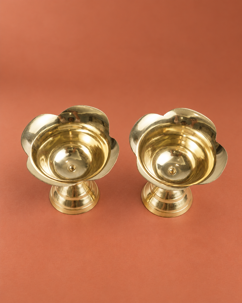 Brass Lotus Design Akhand Diya Set — Alternate view