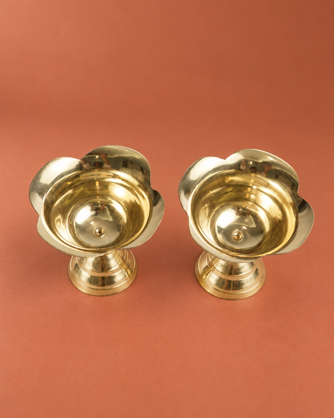 Brass Lotus Design Akhand Diya Set — Alternate view