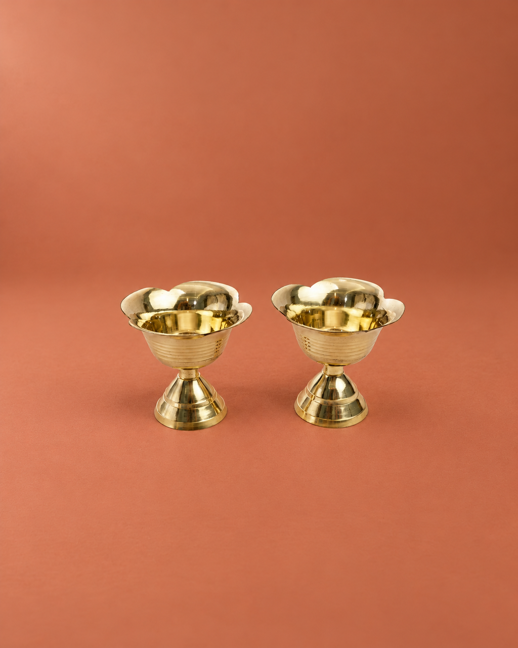 Brass Lotus Design Akhand Diya Set — Wider hero