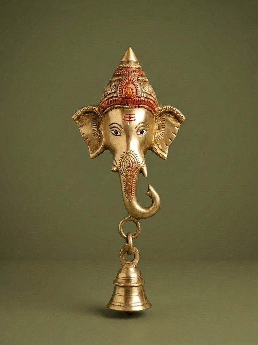 Handcrafted Solid Brass Ganesha Wall Han - View 2