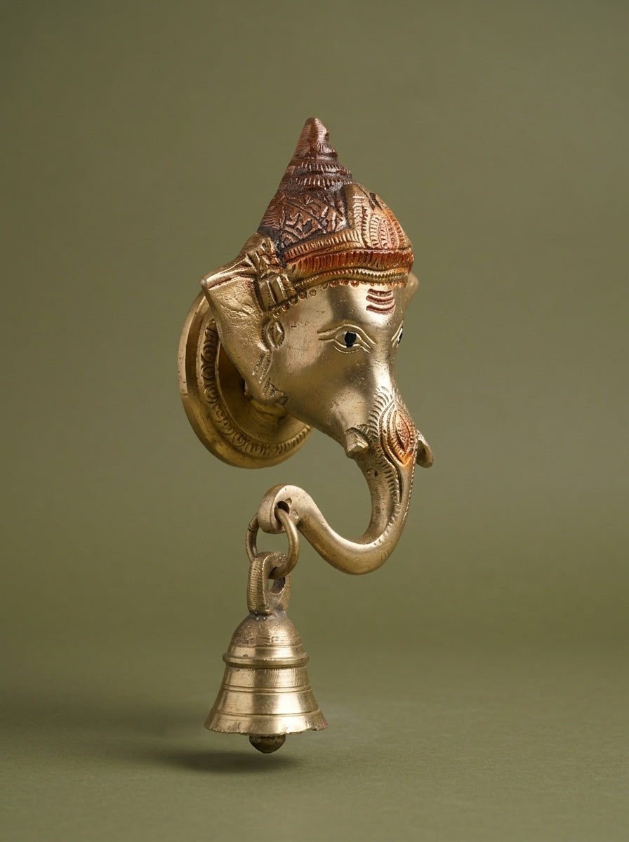 Handcrafted Solid Brass Ganesha Wall Han - View 3