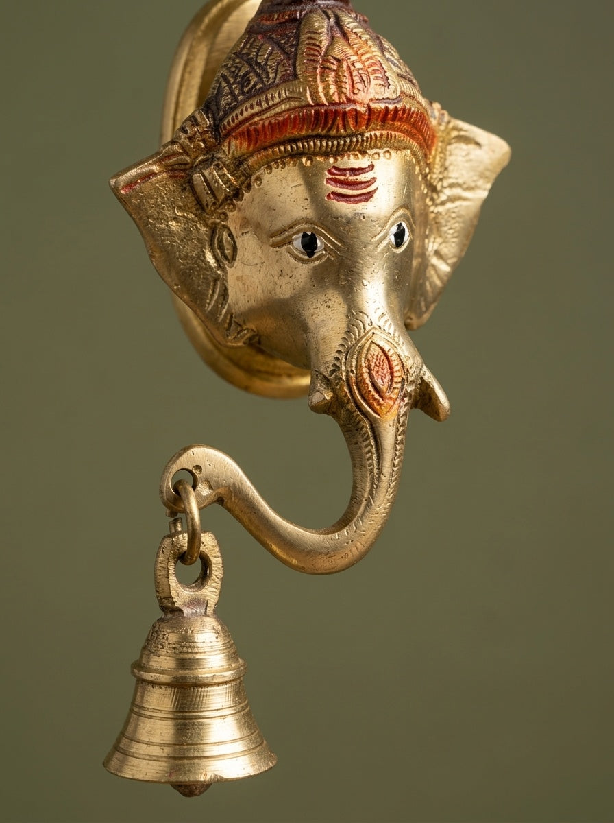 Handcrafted Solid Brass Ganesha Wall Han - View 5