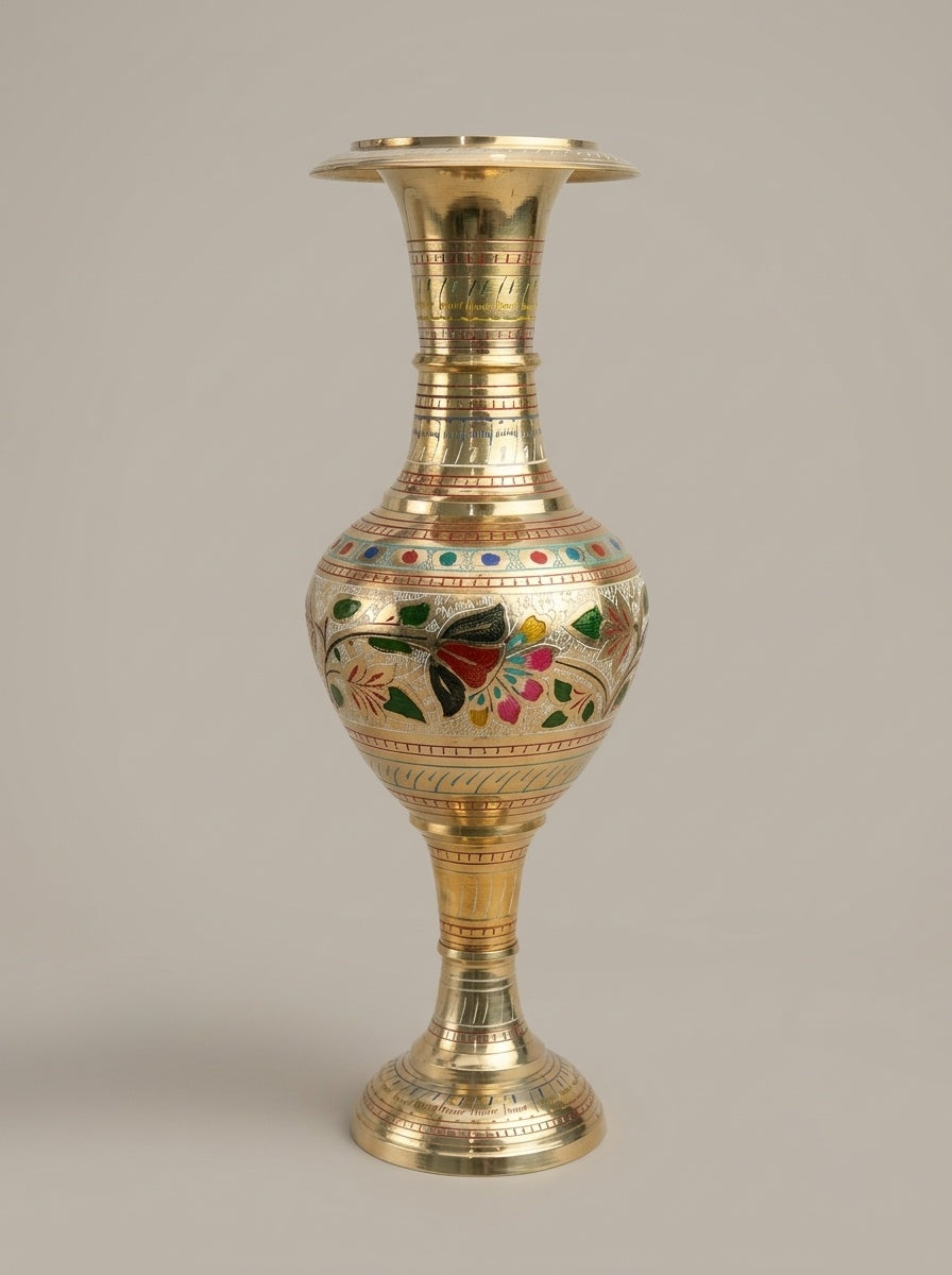 Meenakari Decorative Brass Metal Vase - View 3
