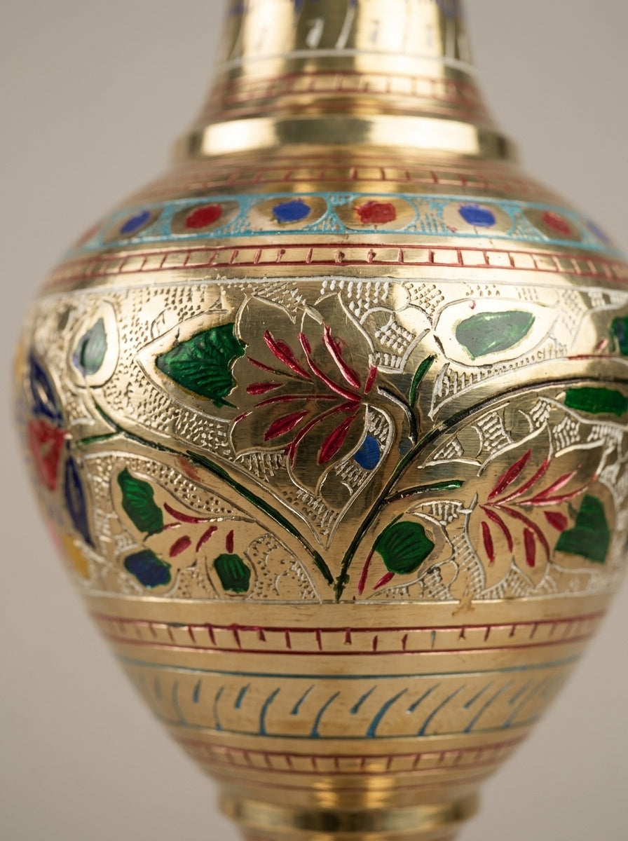 Meenakari Decorative Brass Metal Vase - View 4