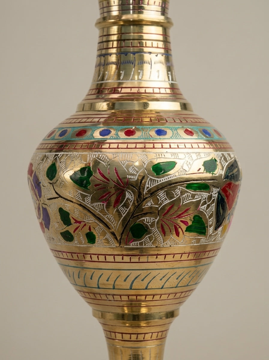 Meenakari Decorative Brass Metal Vase - View 5