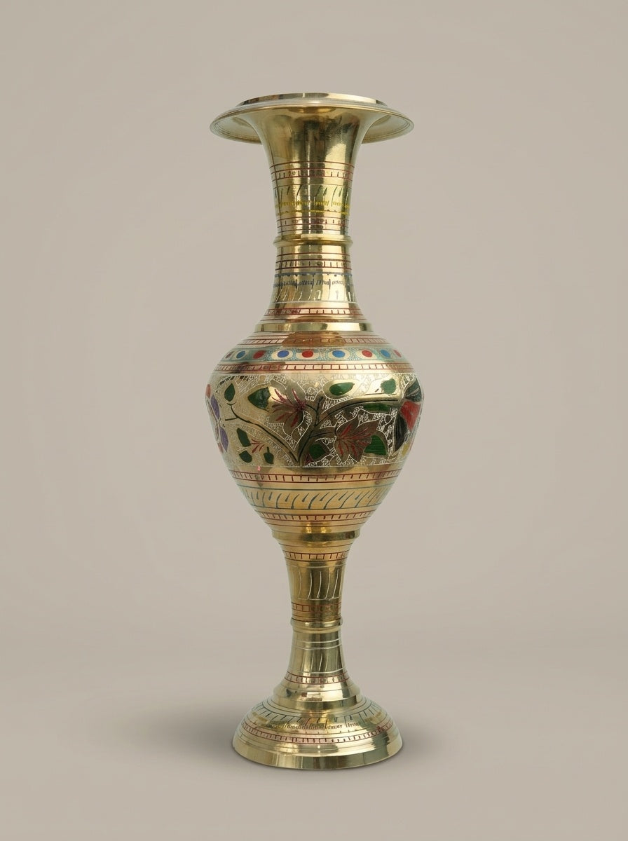 Meenakari Decorative Brass Metal Vase - View 6