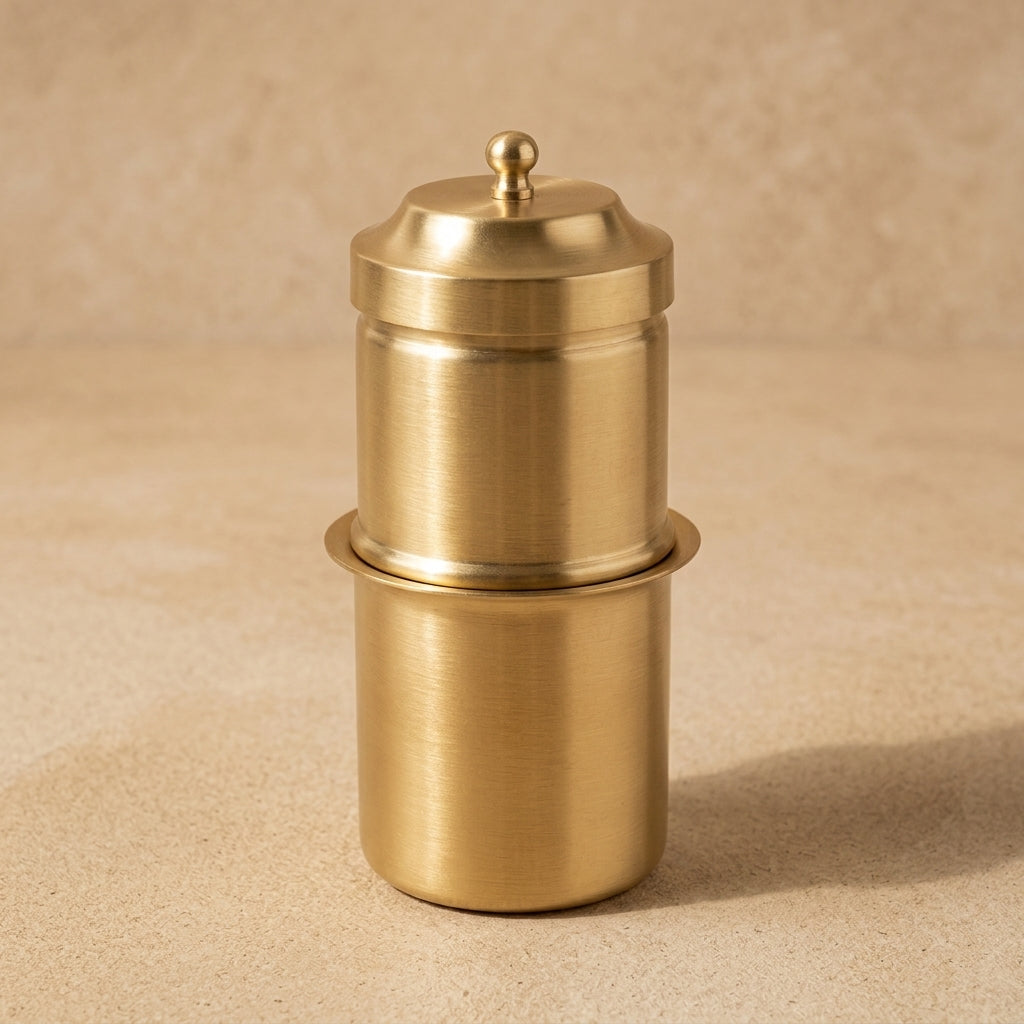 Kaapi Parampara Handcrafted Brass Coffee Filter (Matte Satin Finish)